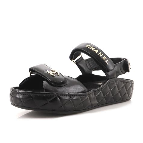 chanel black flat sandals|chanel wedge sandals 2022.